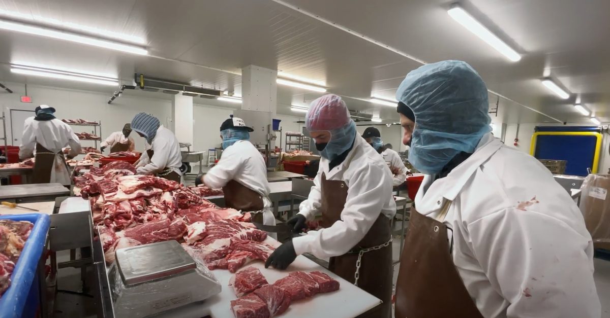 Hand-cut butchery at the Princeton facility